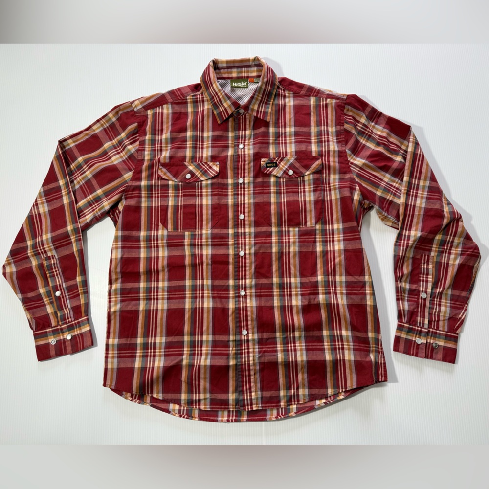 Eddie Bauer Burgundy Plaid Button Down Shirt